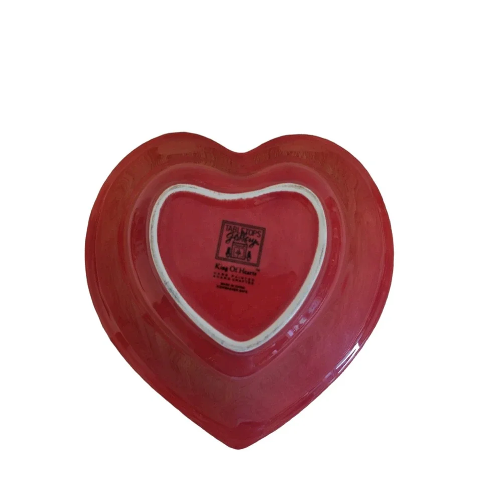 King of Hearts Tabletops Gallery Playing Cards Ceramic Snack Plates Set of 4